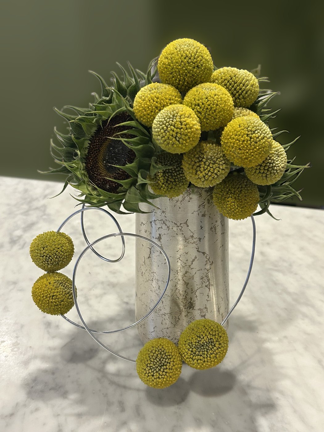 Billy buttons and sunflower